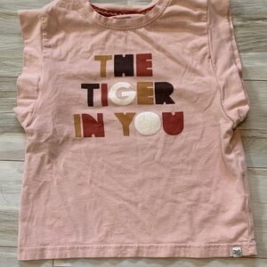Pink Tank Top with Multicolor 'The Tiger In You' Graphic
